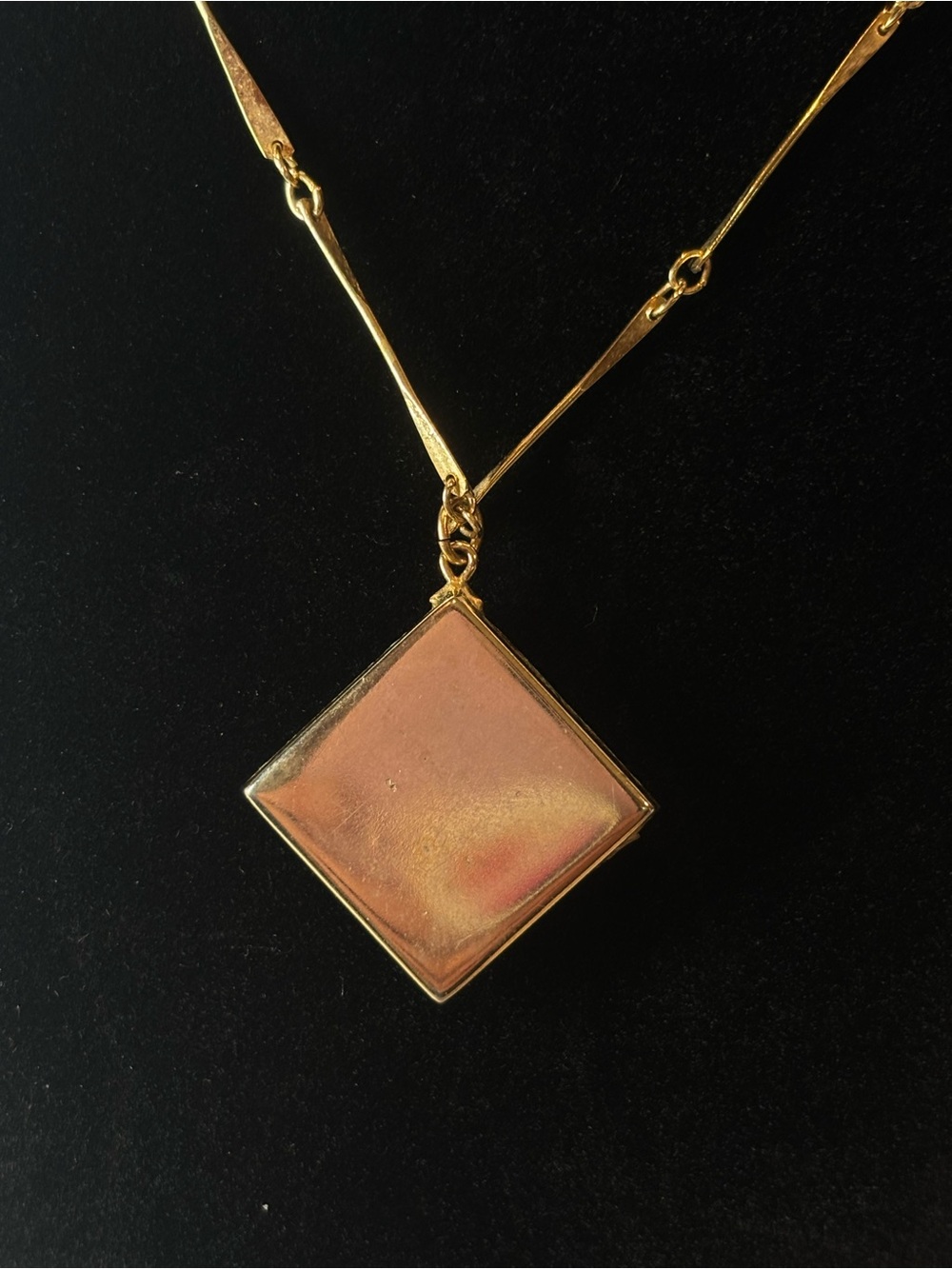 Vintage Millefiori Glass Pendant Necklace Gold Tone Choker Italian Style 14” - Picture 3 of 5
